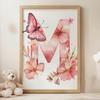 Plakat Z Literą M W Kwiatowej Kompozycji Plakat Z Literą M W Kwiatowej Kompozycji, 50X70 Cm, Rama Drewniana Ciemny Brąz, Papier Matowy 230 Gsm
