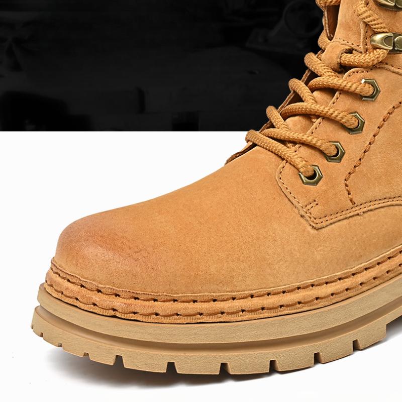 Pánské kotníkové boty s vysokým svrškem Kožené boty Outdoorové boty