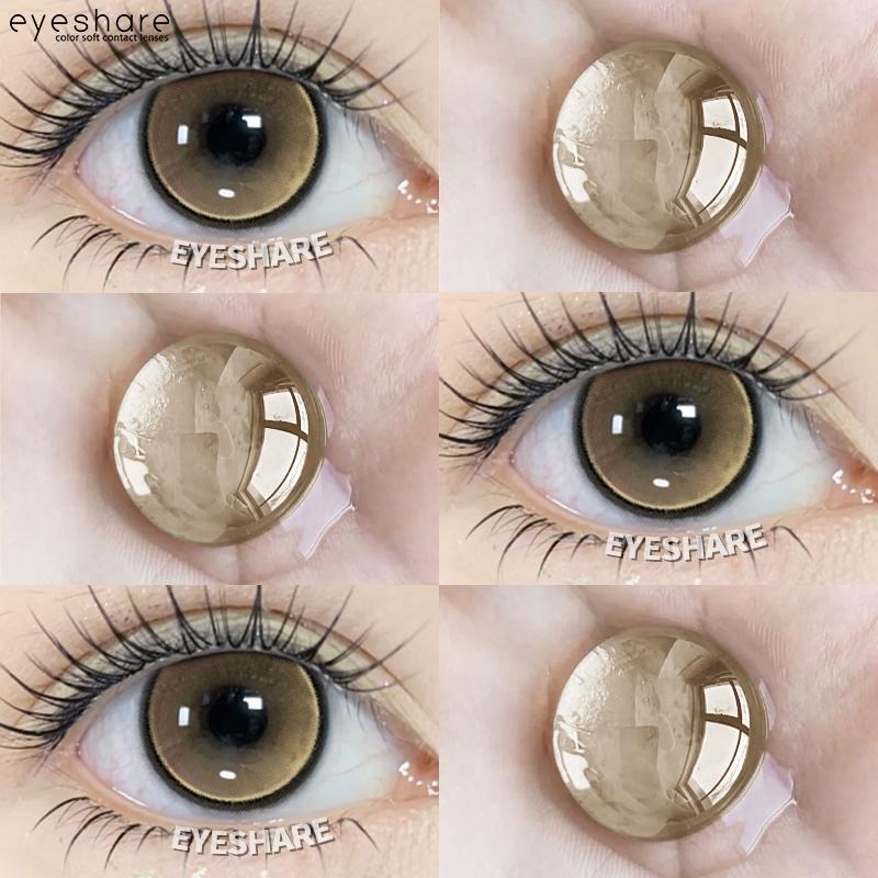 Eyeshare 2pcs Prague Purple Contact Lenses for Colored Eye Makeup Yearly Use 14.2mm Softlens Cosmetics
