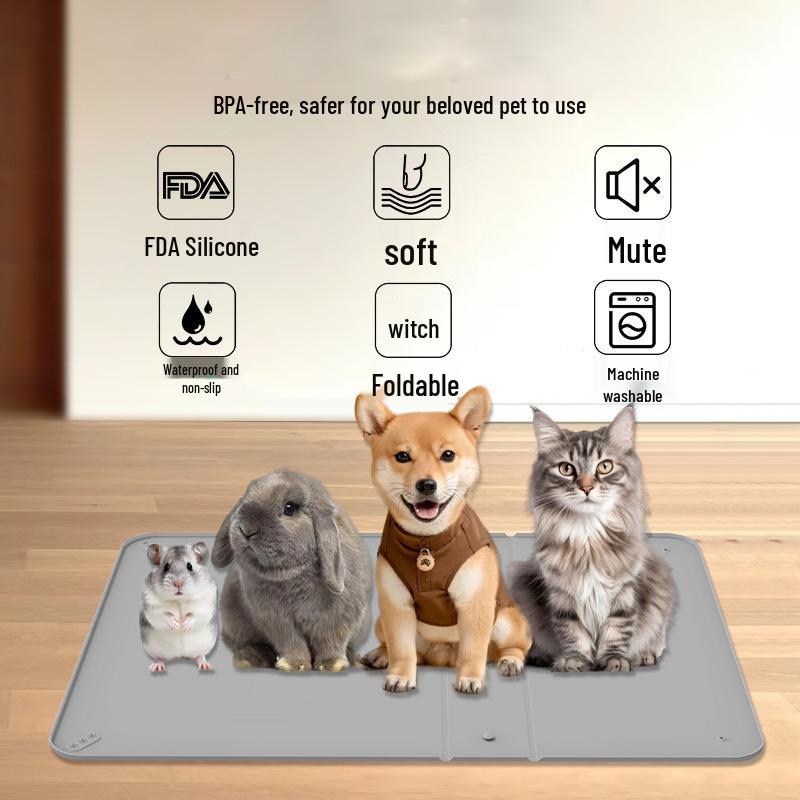 Haustier-Silikon-Urinbarriere & Streumatte für Hunde, Katzen und Kaninchen - Faltbare Windelmatte