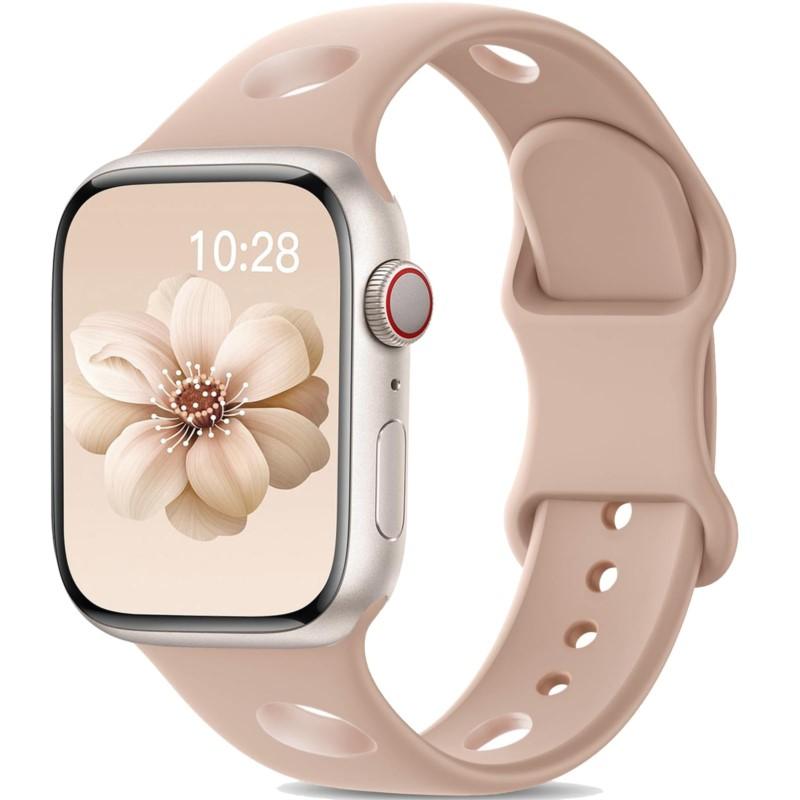 Breathable Strap For Apple Watch Band 40mm 44mm 46mm 45mm 49mm 41mm Silicone Correa Bracelet iWatch series 8 9 se 10 11 ultra2 3