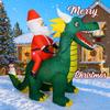 5.91FT Giant Inflatable Santa Dragon Toy Home Decor Ornaments Christmas Decorations Outdoor Xmas Supplies Festive Holiday Gift
