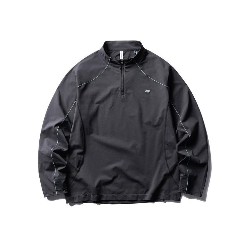 Mens Womens Quick Dry Long Sleeve T-Shirt With Half Zip Collar Loose Fit UV Protection Hiking Sport Shirt