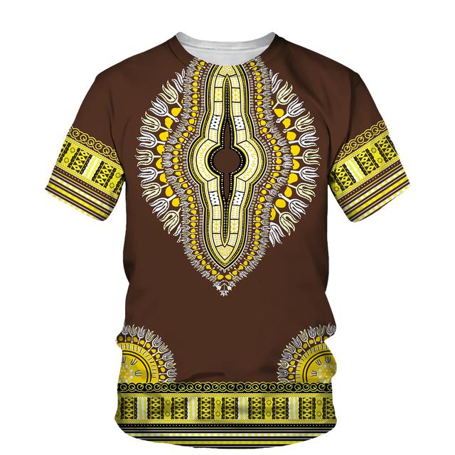 African Dashiki Print T-shirt Männer/Frauen Ethnische Vintage Folk-benutzerdefinierte Kleidung 2023 Sommer Casual Paare Kurzarm Grafik tops