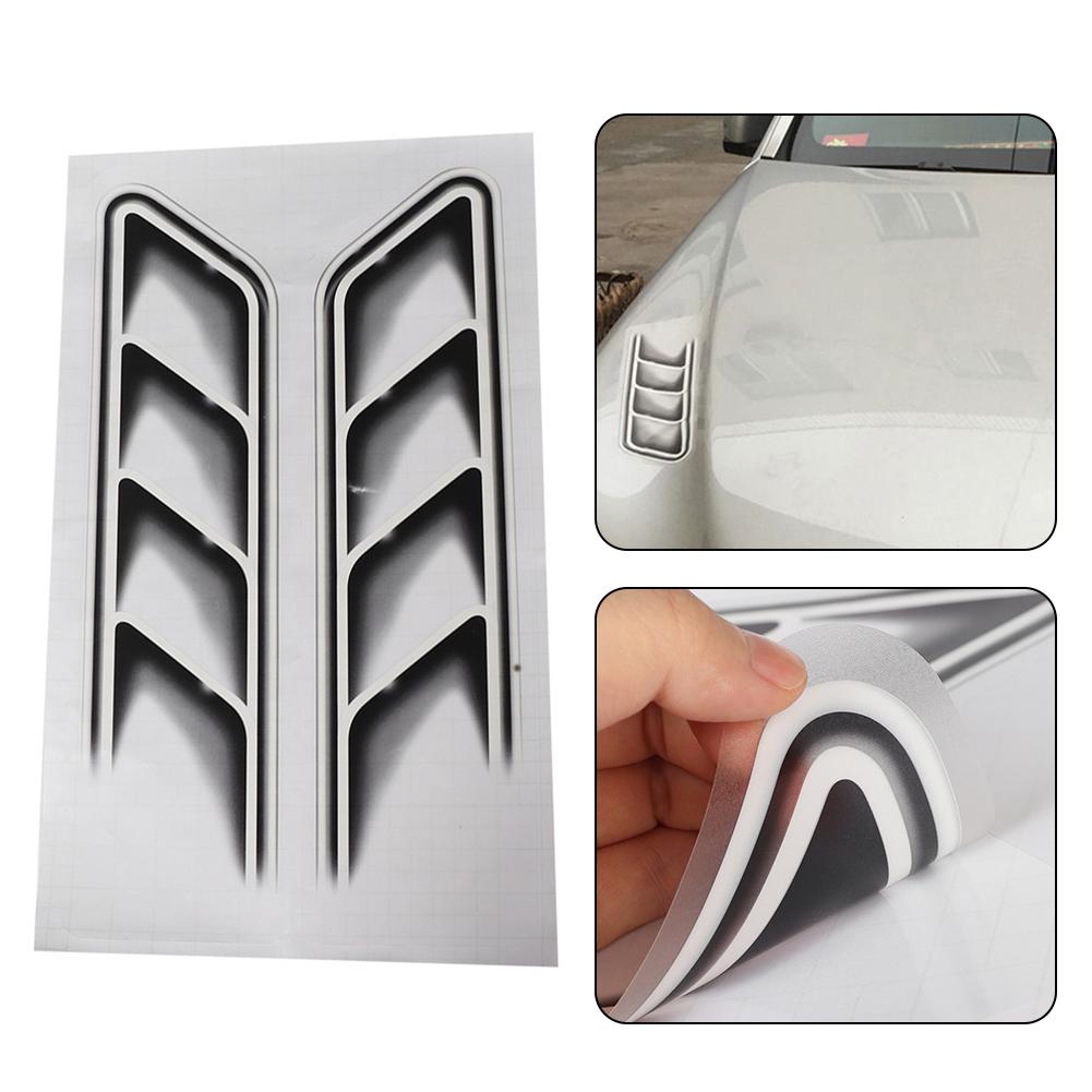 Black Auto Vent Air Flow Fender Sticker Waterproof