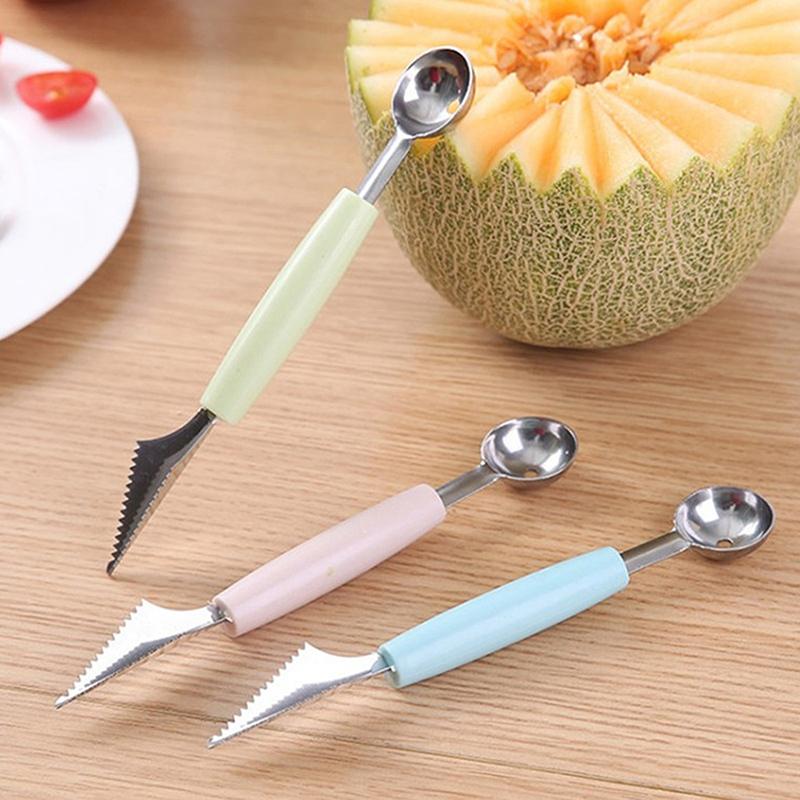 Multi Function Fruit Carving Knife Watermelon Baller Ice Cream Dig Ball Scoop Spoon Baller Kitchen Diy Cold Dishes Tools Gadgets