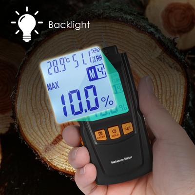 Misuratore digitale di umidità del legno 3 in 1 Analizzatore del contenuto d'acqua della legna da ardere Ambientale