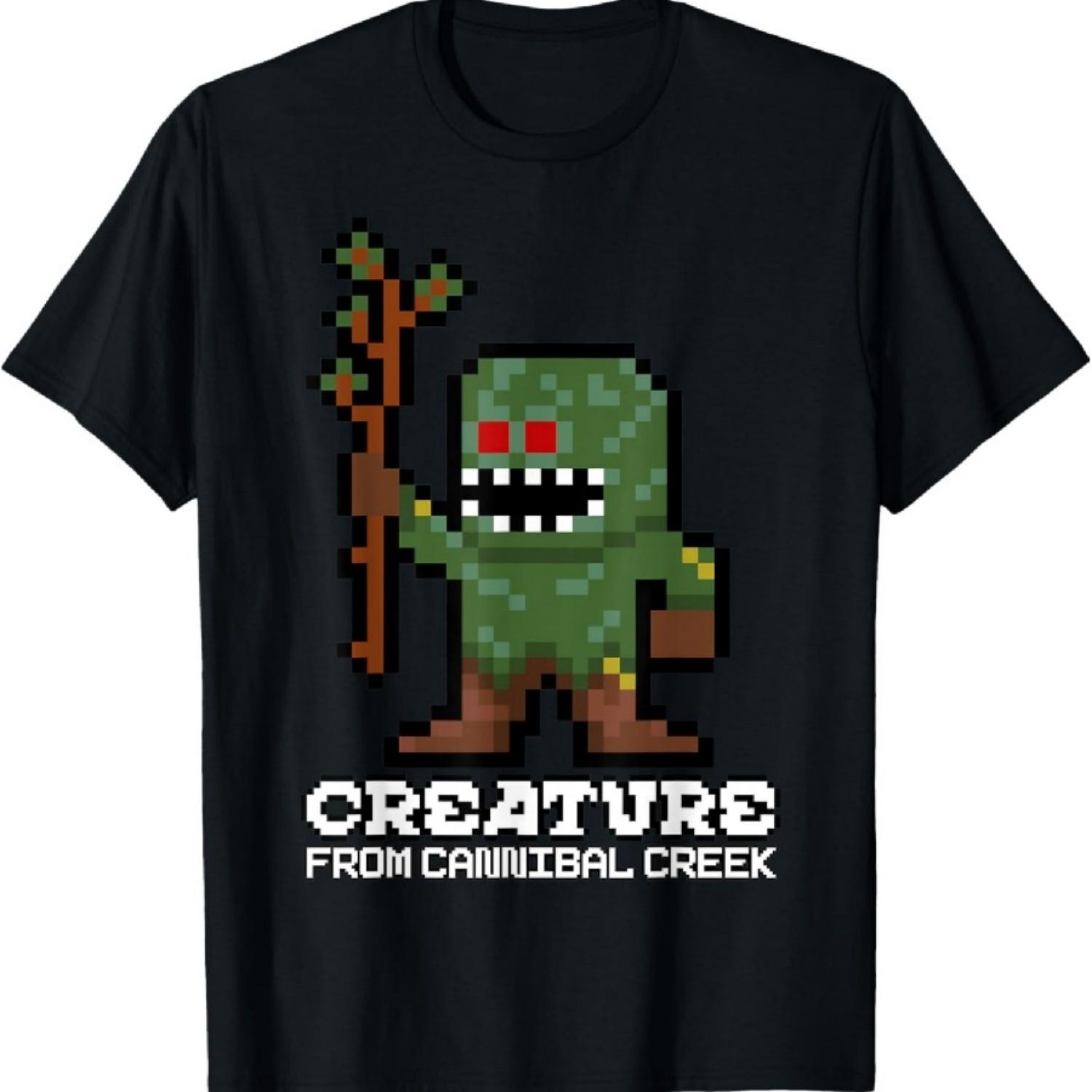 

Creature From Cannibal Creek 8-Bit Retro Horror Game T-Shirt XXXXXL чорний