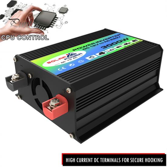 Car Inverter 1 Set Power 3000W Peak Solar Fast Charging Dual USB Ports Auto Equipment Intelligent Transformer Universal DC 12V to AC 220V/110V
