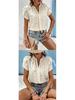 European American Women's V-Neck Heart-Shaped Sleeve Summer Top