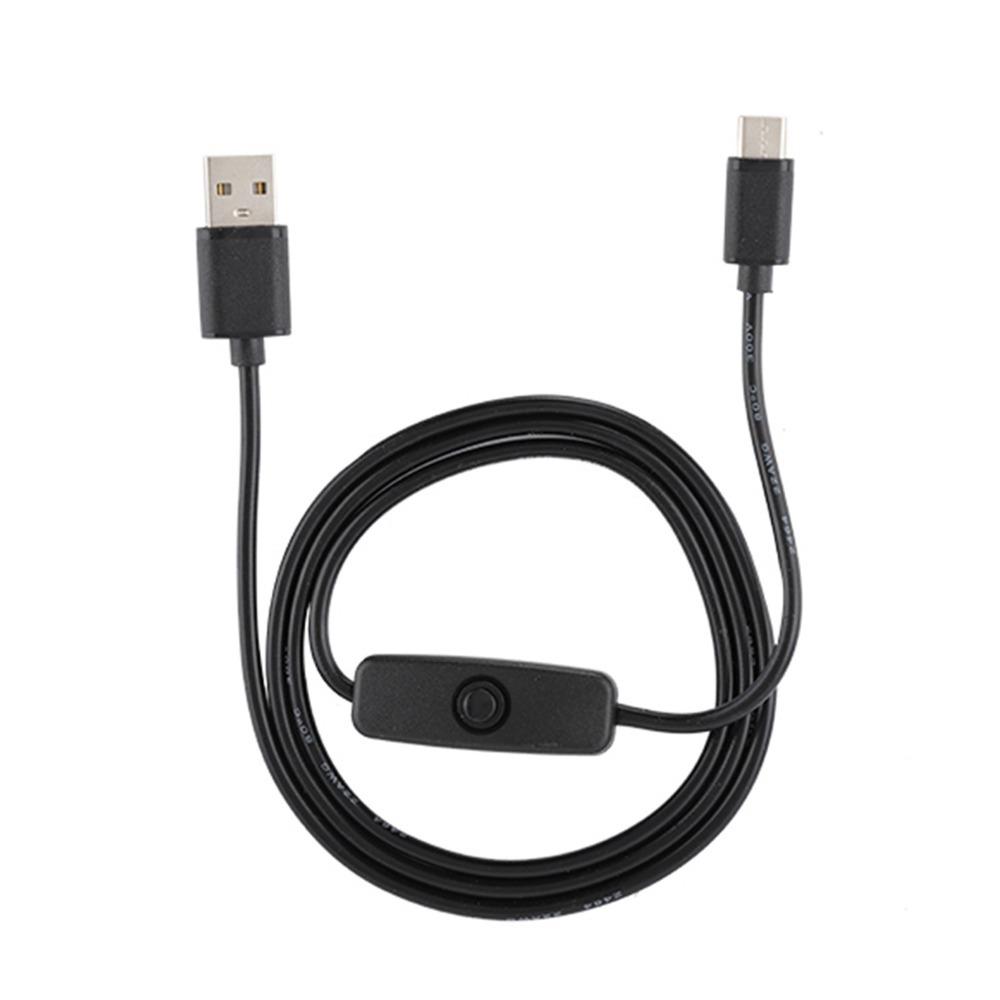 

Прочный кабель для зарядки Type C на USB 5V 3A, 1M / 3.3ft, с кнопкой включения/выключения, кабель питания Type C для Raspberry Pi 4B