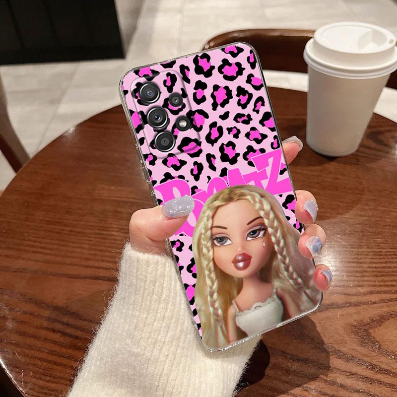 Clear Case For Samsung Galaxy A57 A37 A56 5G A36 Case A55 A54 A35 A26 A07 A17 A16 A06 A34 A15 Soft Cover Disney Bratzs Pink Girl