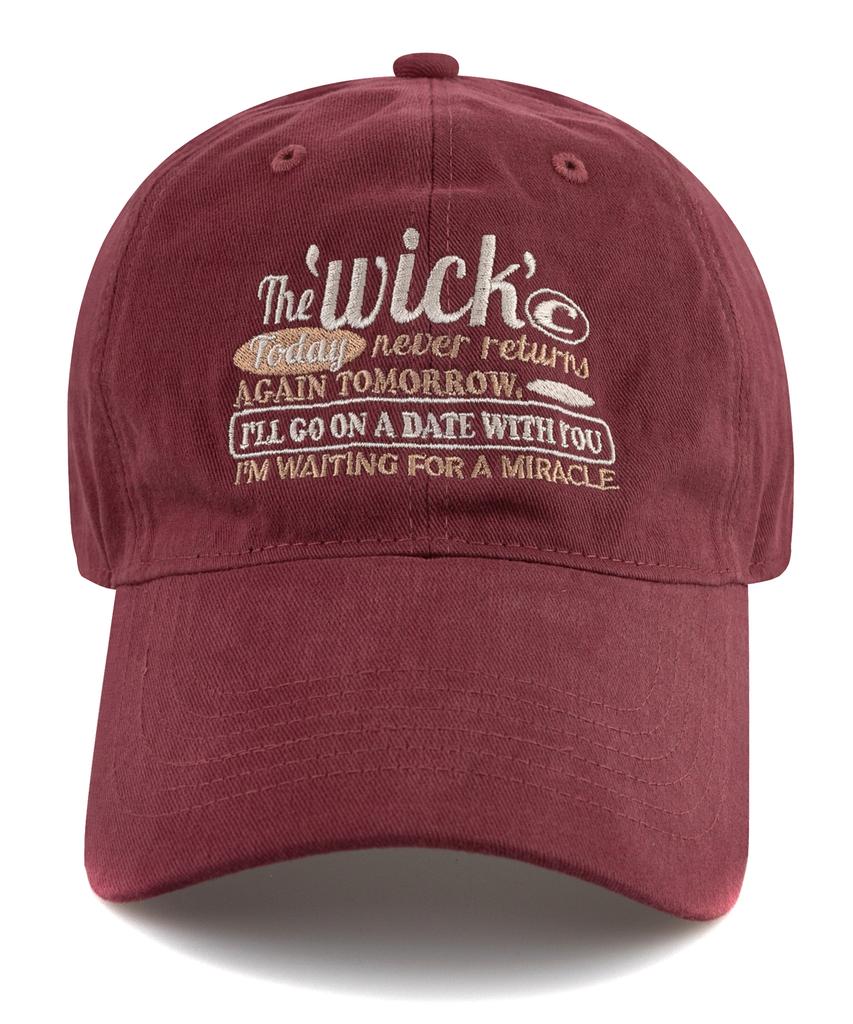 Wig Again Tomorrow Cotton Peach Ball Cap - Burgundy