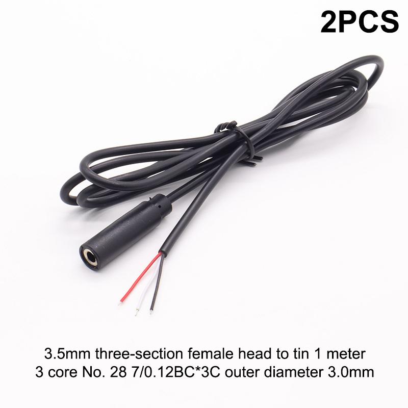 2 Adet 2,5 Mm 3,5 Mm 1/8'' Mono Stereo Erkek Dişi Fiş Jak Konektörü 2/3/4 Pin Aux Uzatma Kablosu Kendin Yap Ses Kulaklık Mikrofon Tamiri