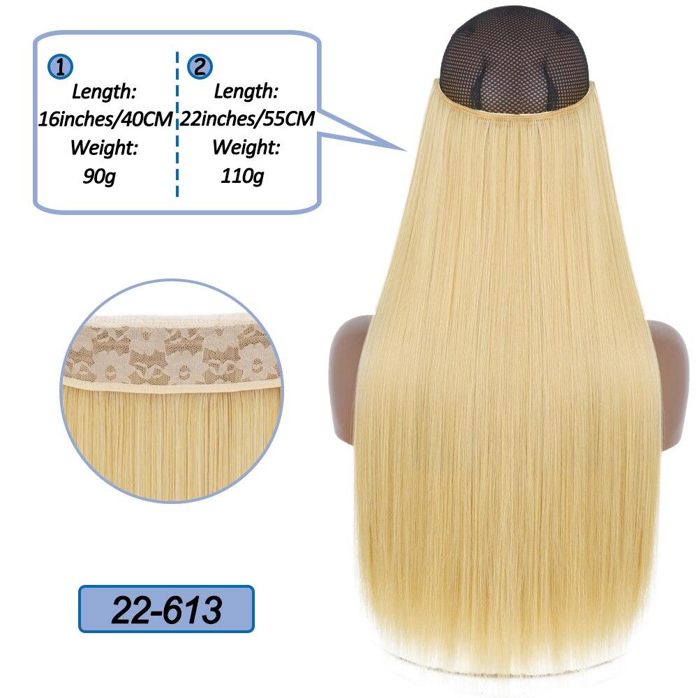 MERISIHAIR No Clips In Natural Hidden Secret False Hair Piece Synthetic Hair Extension Long Straight Fish Line Hair Pieces