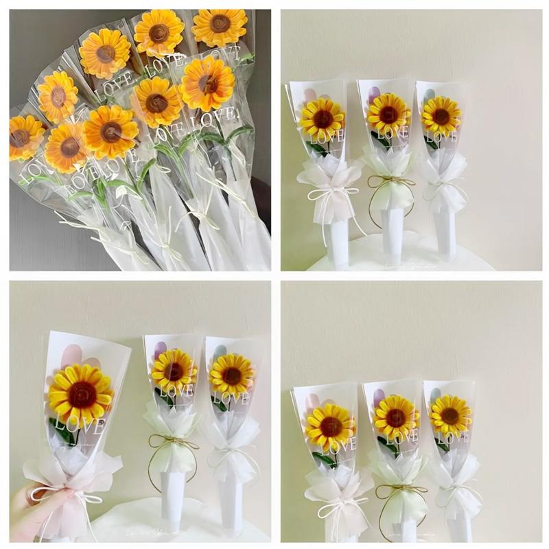 2Pcs Pipe Cleaner 35CM Artificial Flowers Home Decor Finished Flowers Handmade African Sunflower Bouquet Woven Flower
