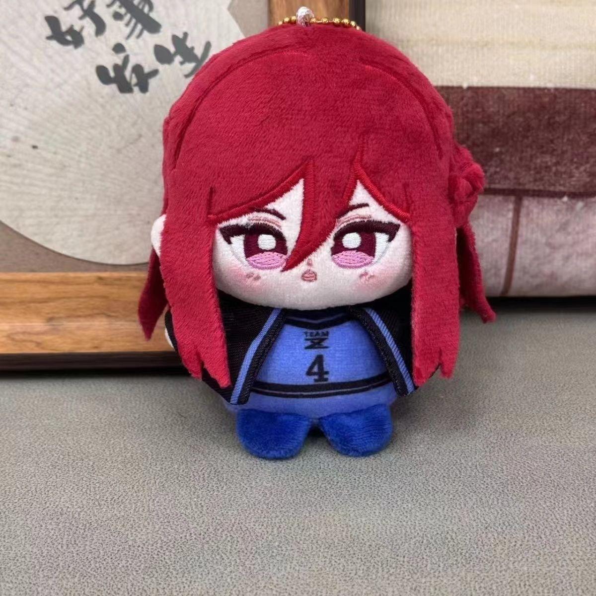 Blue Lock Bachira Isagi Yoichi Figurine Mignonne Peluche Poupée en Coton Peluche Pendentif Sac à Dos Jouets Garçon Fille Porte-clés Cadeau 12cm