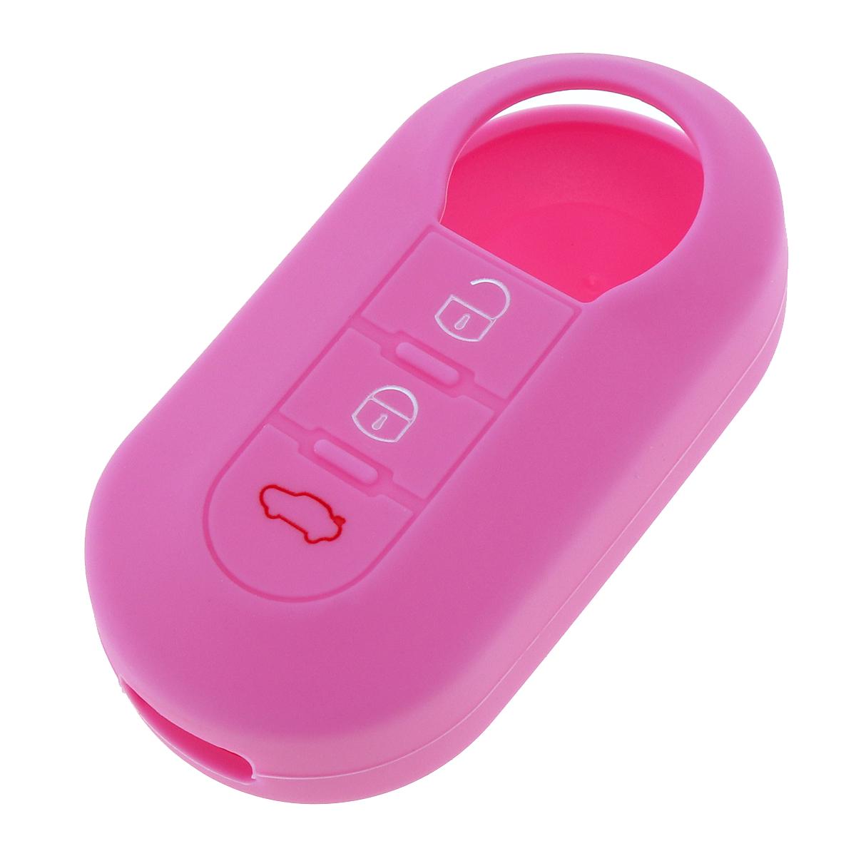 

6 цветов, 3 кнопки, силиконовый откидной складной чехол для ключей для Fiat 500 розовый