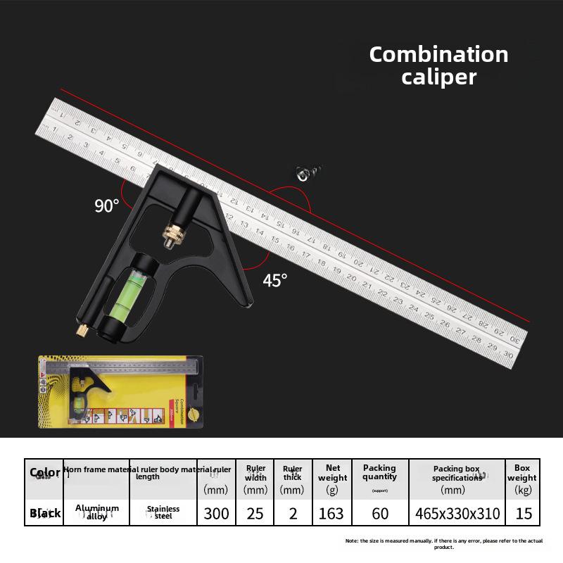 

Регулируемый угловой шаблон из нержавеющей стали 90°/45° для деревообработки