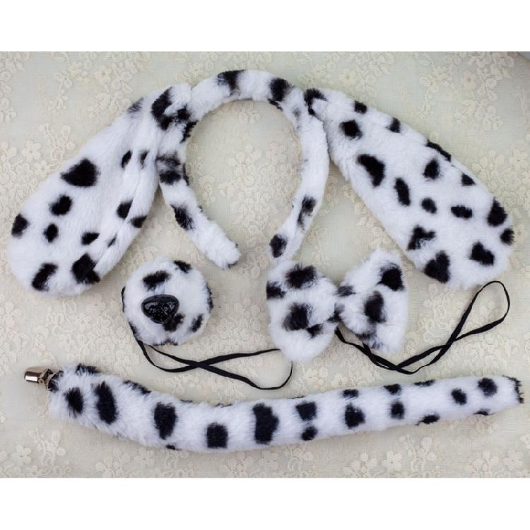 Role Play Dalmatians Costume Ear Headband/Tail Theme Party Stage Dress Up