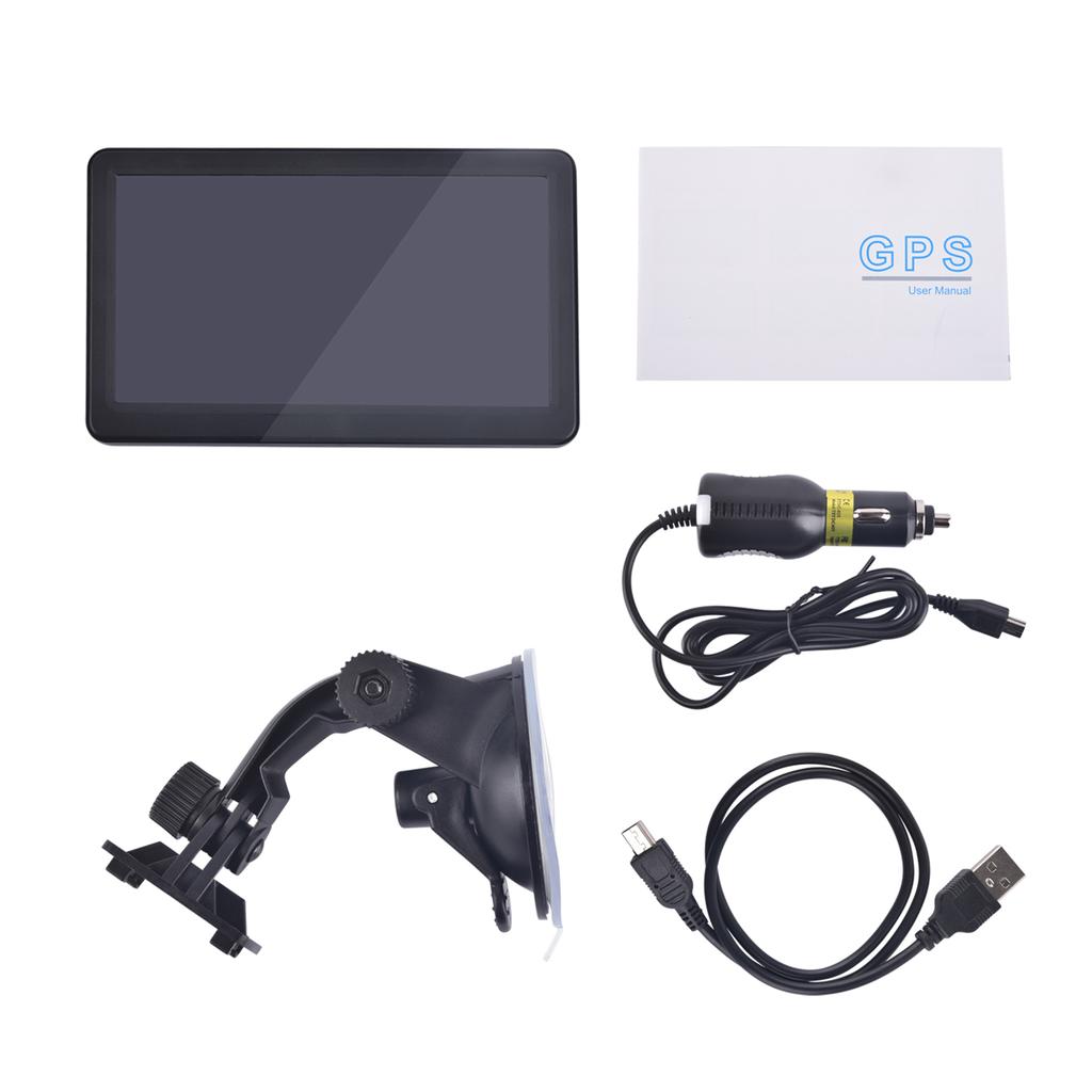 7" HD dotykový prenosný GPS navigátor 128 MB RAM 4 GB ROM FM MP3 Video Prehrávanie automobilovej zábavy