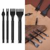 Premium Leather Punching Kit Durable Carbon Steel Tools for Crafting Leather Goods - Black,1/2/4/6 Prong