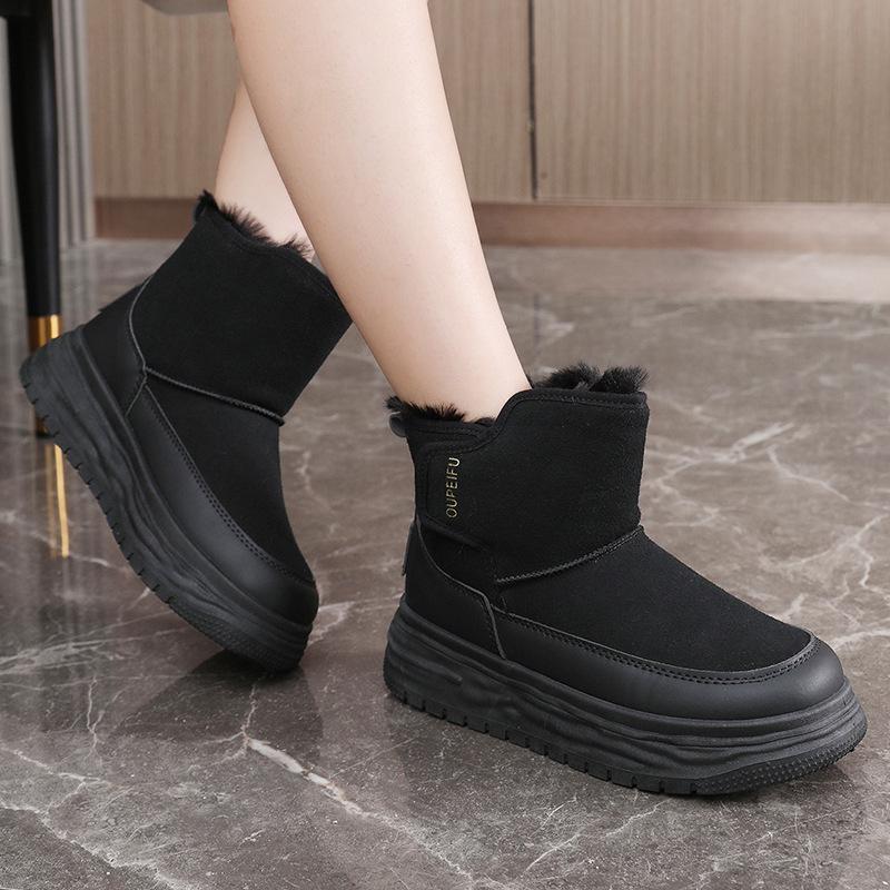 569 Winter Women's Shoes Snow Boots Thick-soled New Women's Cotton Shoes Piled and Thickened Warm Short Boots