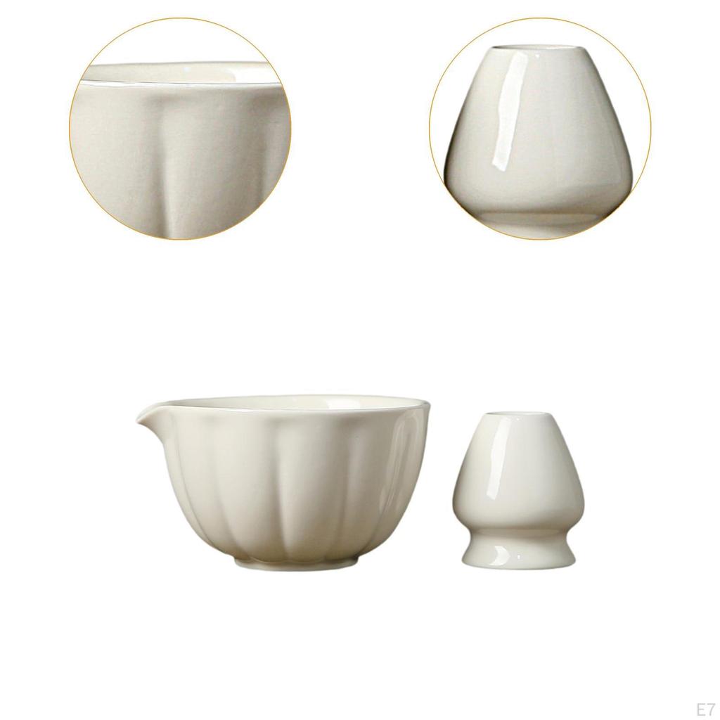 Ceramic Matcha Bowl Porcelain Mixing Container Green Tea Cup for Lovers
