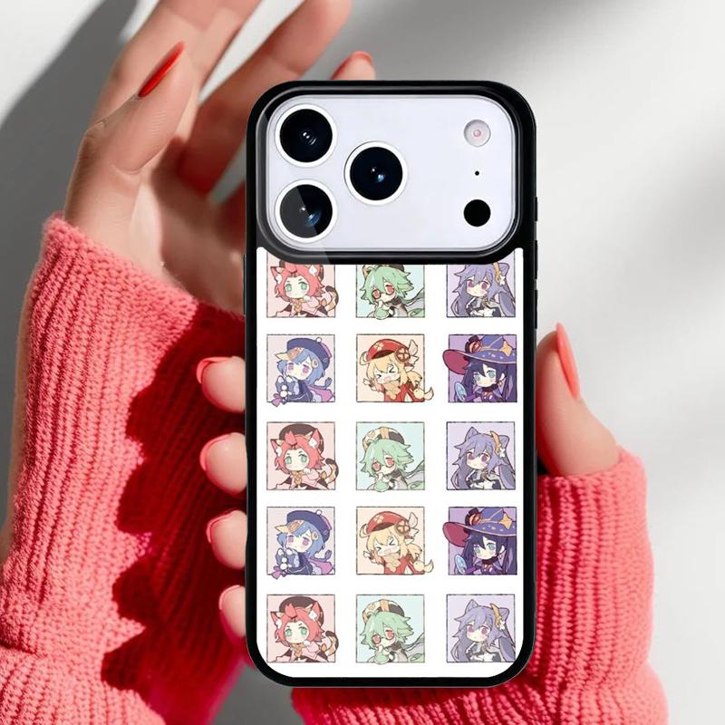 

Cute Cartoon Genshin Impact Phone Case for iPhone 17 16 15 14 13 Pro Max Back Cover for 12 11 Pro Coque iPhone 16e