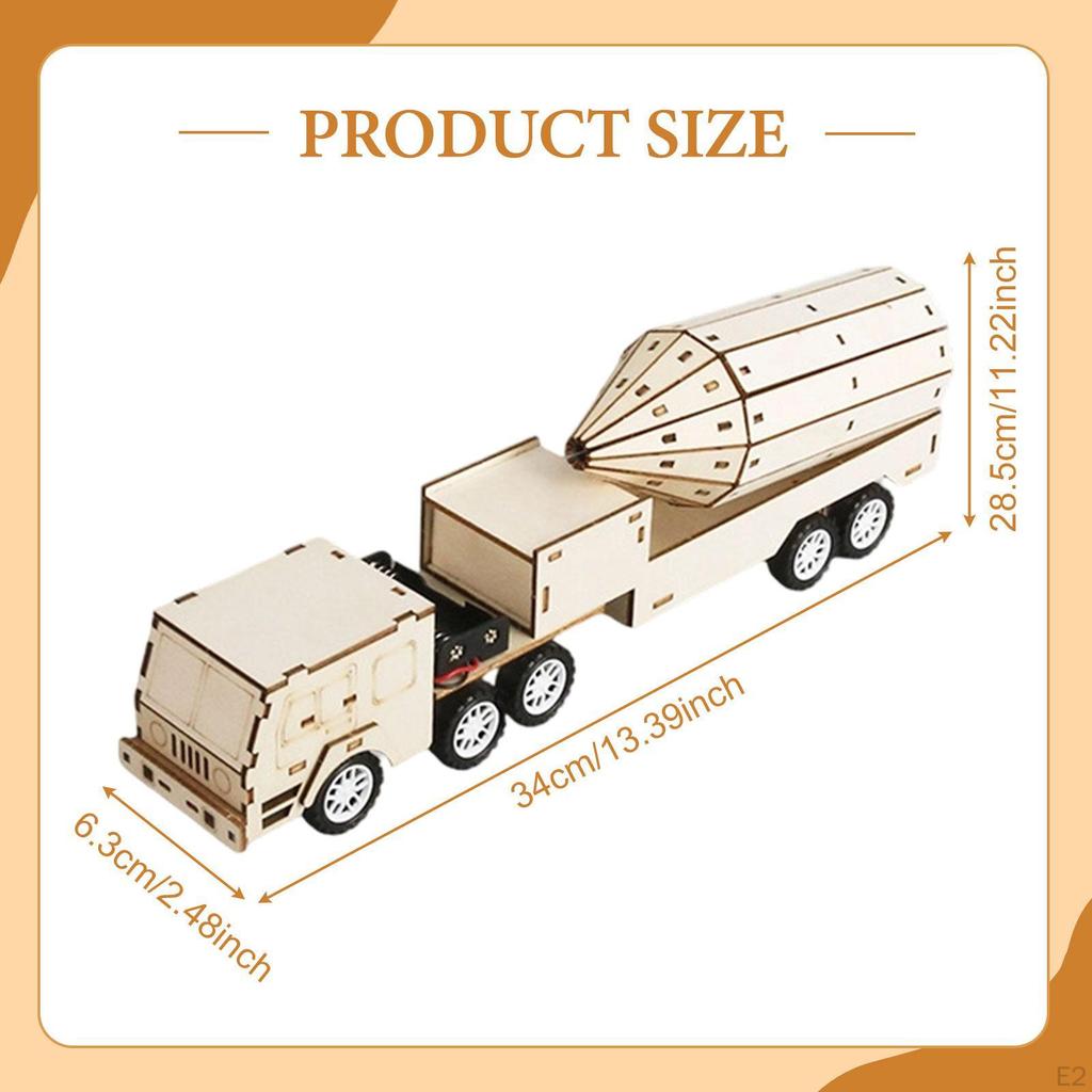 Wooden Model Car Building Kits Wood 3D Puzzles Physics Science Experiment for Birthday Kids