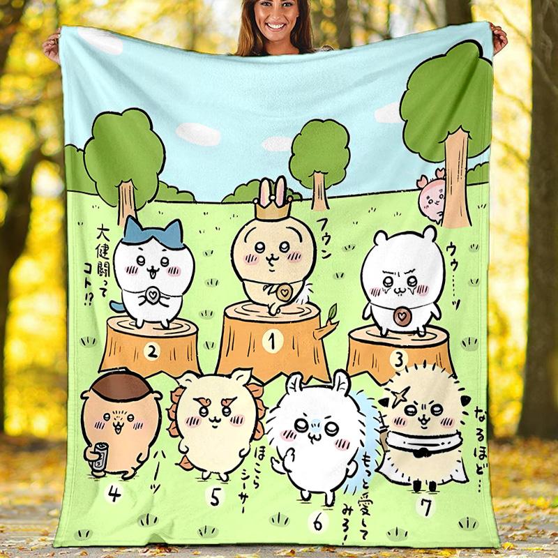 Chiikawa1 printed throw blanket—lightweight,soft,warm;versatile blanket for all seasons—perfect as &air-conditioning throw,nap blanket