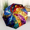 1pc Starry Whimsy Automatic Open/close Folding Compact Umbrella, 8-Rib Sturdy Canopy, Lightweight Portable, Everyday Use, Gift,088
