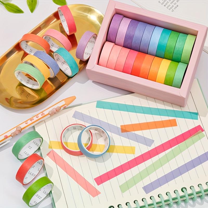 20 Rollen Macaron Unifarbene Washi Tape Set, Leicht zu Kleben & Reißen Dekoratives Klebeband für Scrapbooking & Journaling
