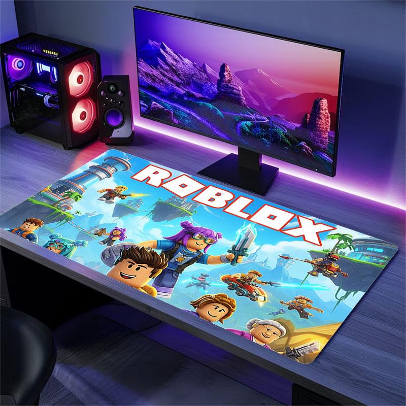 Roblox Mouse Pad, Large Gaming Desk Mat, Non-slip XXL Mousepad for Laptop & Tablet, Mini PC Playmat with Stitched Edges