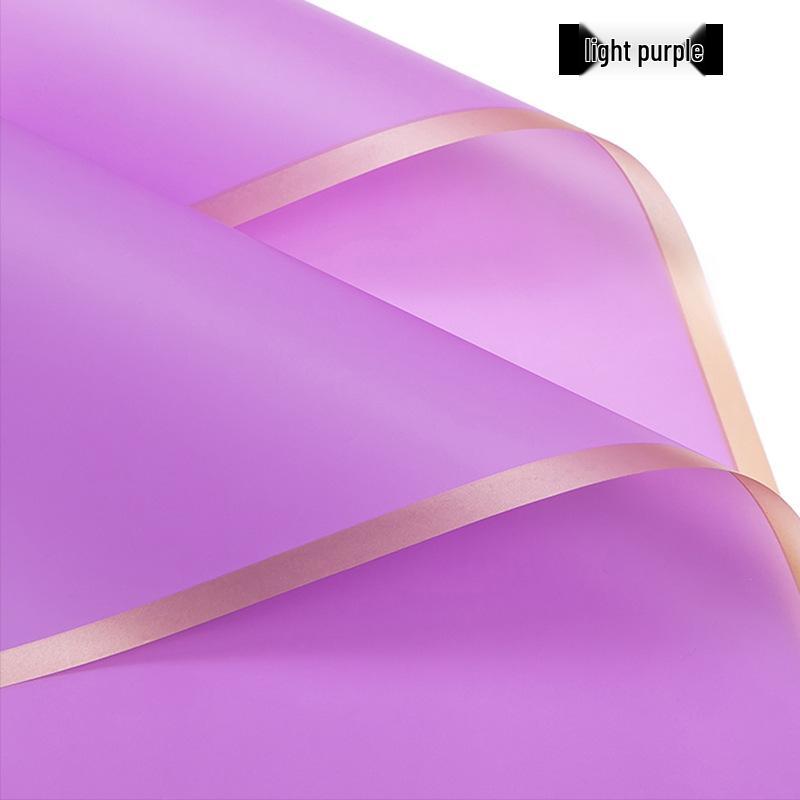Waterproof Matte Jelly Film Paper with Gold Edge for Fresh Flower Bouquets - DIY Florist Wrapping Material