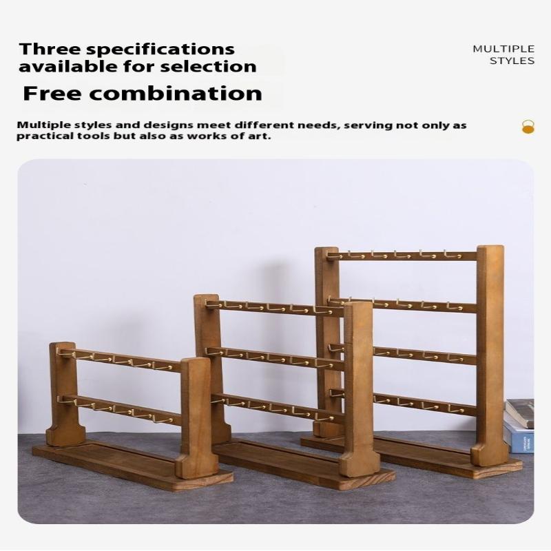 Wooden Jewelry Display Stand Necklace Bracelet Key Holder Hook Storage Rack Earring Pin Brooch Holder Stand Organizer