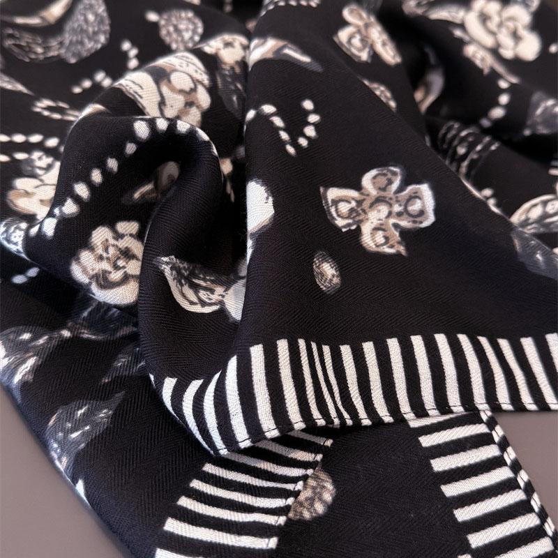 68X68Cm Satin Square Scarf Women Ribbon Hijab Elegant Print Silk Neckerchief Shawl Wraps Headband Handle Hair Pashmina Bandana