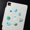 Mint Green Graffiti Stickers - 50 Sheets for DIY Notebook & Luggage Decoration