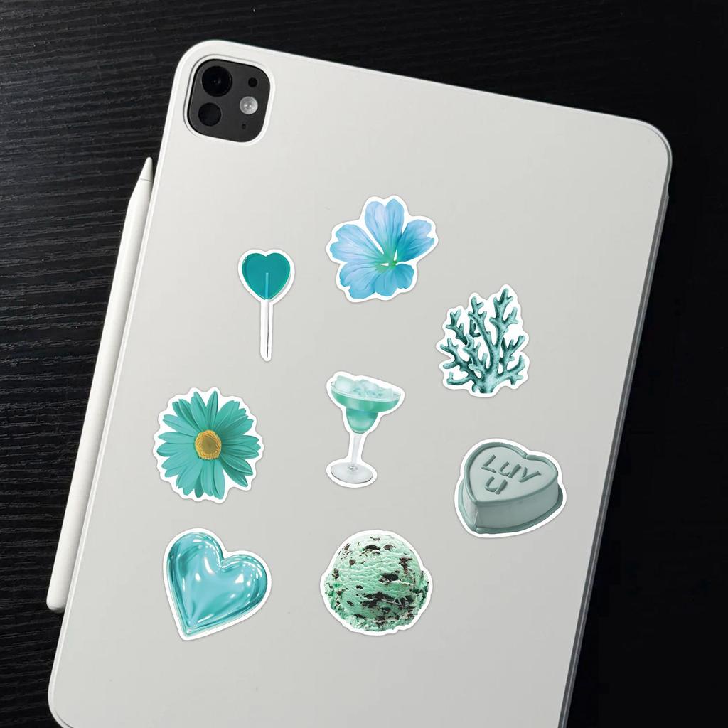 Mint Green Graffiti Stickers - 50 Sheets for DIY Notebook & Luggage Decoration