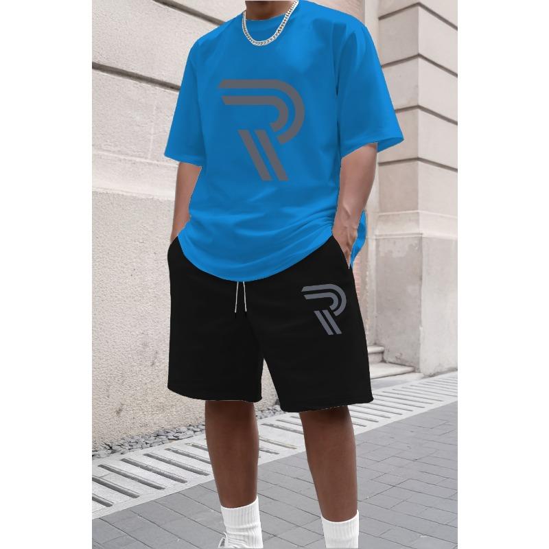 Men's Summer Short Sleeved T-shirt Set Fashion Two-piece Sportswear Casual Shorts Sportswear Men's Sportswear Set