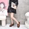 Women's spring new thick-soled foot-fitting single shoes first-layer cowhide casual women's shoes waterproof platform thick-heeled shoes