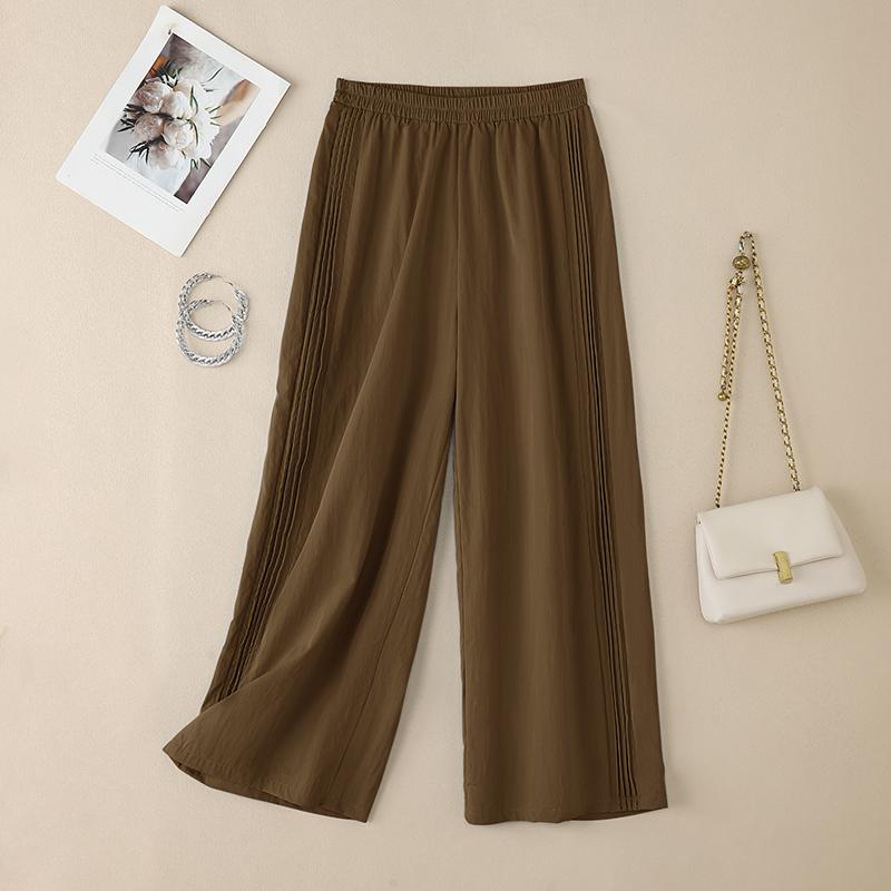 ZANZEA Lässige, lockere Hose mit elastischer Taille und einfarbigen Details für Damen