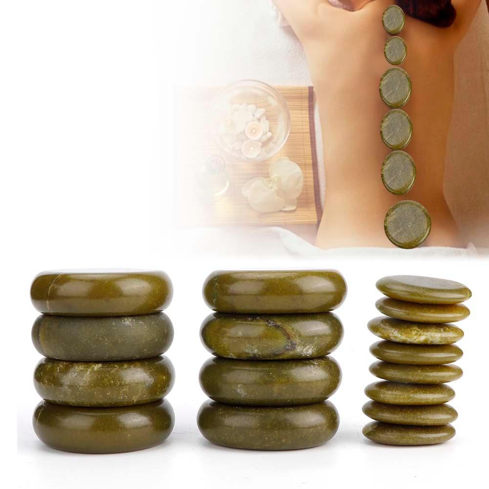 16pcs/set Hot Spa Massage Stone Set Heated Green Jade Body Massage Rock Kit