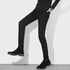 Men's Pure Black Stretch Straight Jeans