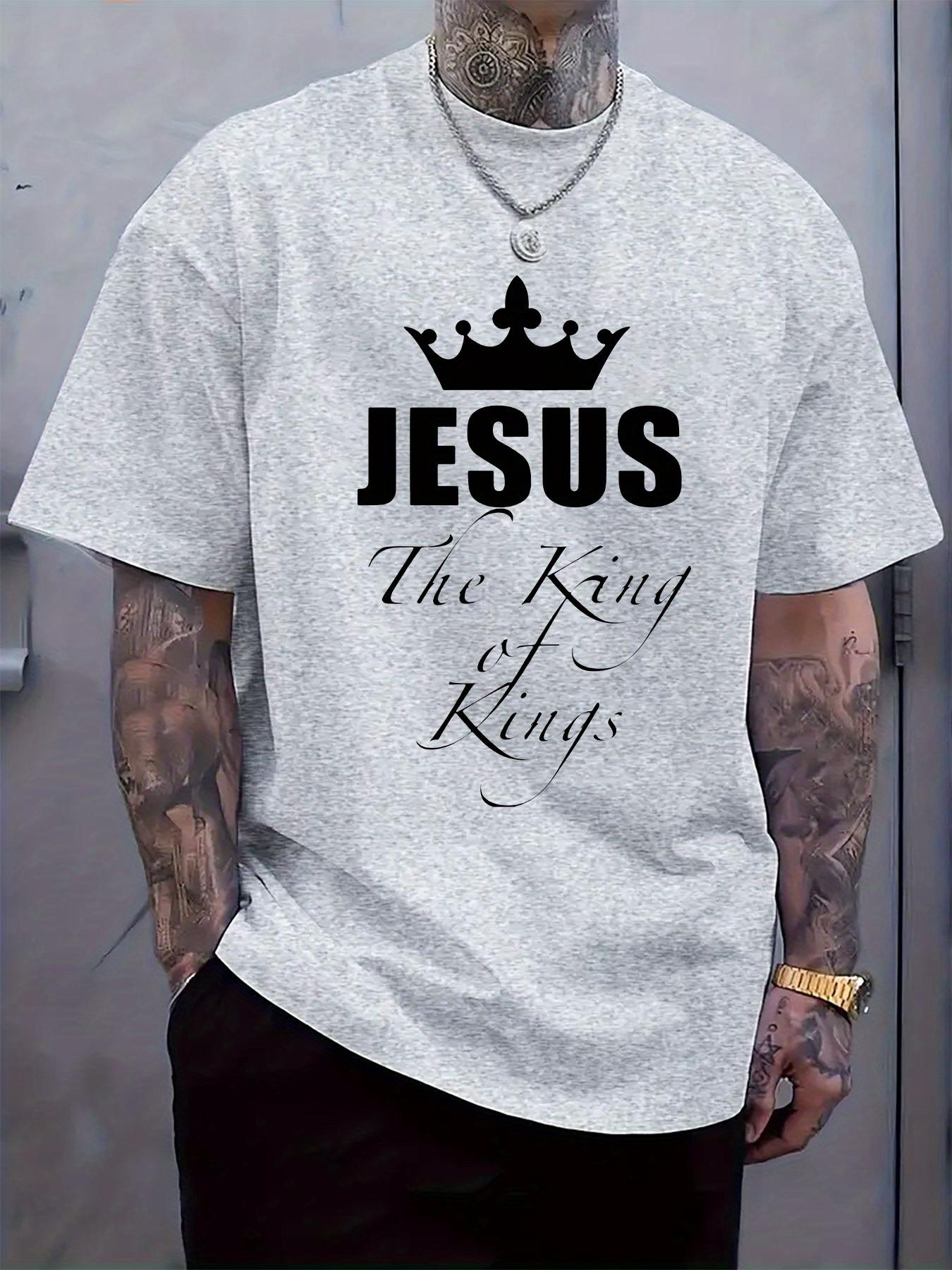 Black Jesus The King Of Kings Graphic T-shirt - Casual Crew Neck S