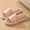 Women's Open-Toe Linen High-Heel Slippers - Spring/Summer, Non-Slip, Cotton-Linen, for Wooden Floors