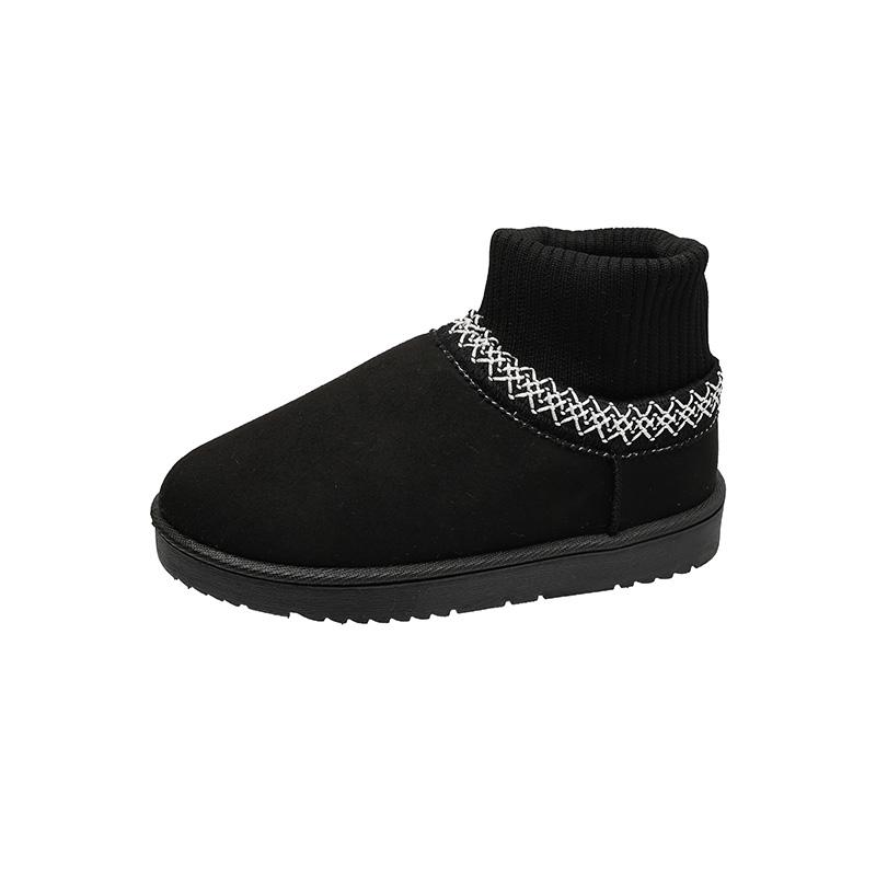 

Casual Ethnic Style Embroidered Snow Boots Women Soft Bottom Short Plush Winter New Warm Knitted Chelsea Boots Plus Size 42 42