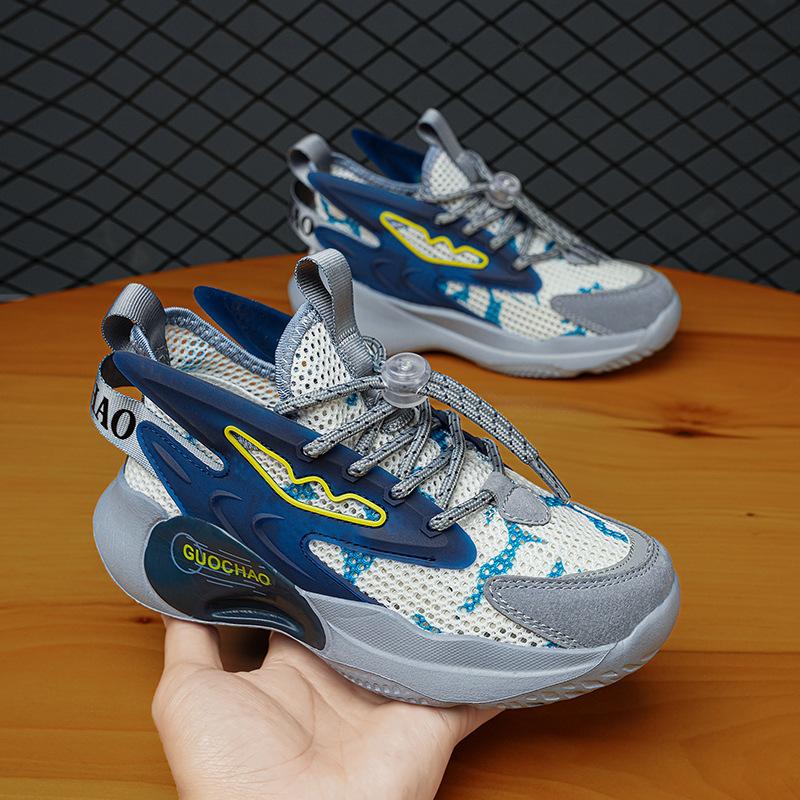 

Boys shoes breathable summer hollow 2025 middle and older children non-slip running shoes sports shoes new children s mesh shoes mesh surface 26