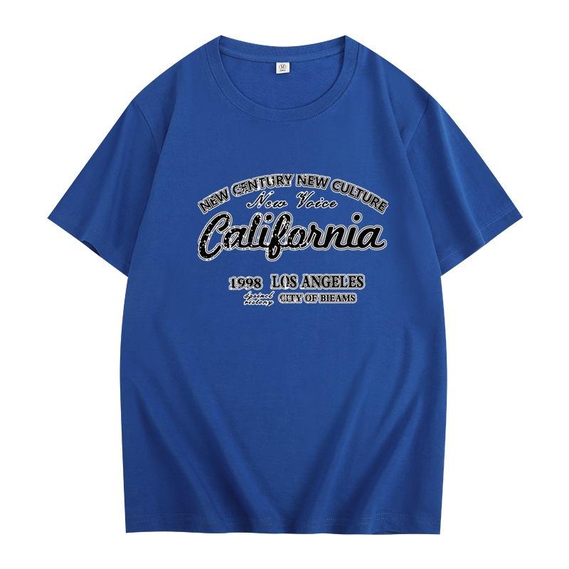 Short-sleeved T-shirt Men And Women Couples Summer Loose Cotton Body Shirt Round Neck Letters Simple Loose Tops