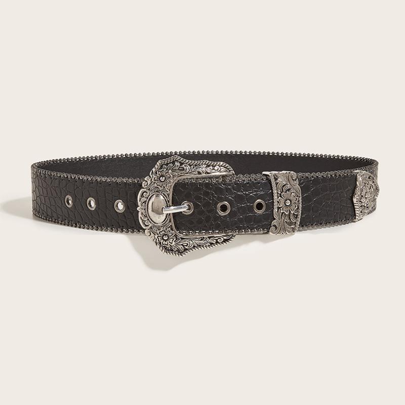 Belt Women's American Retro Decorative Dress with Suit Ins Style Personalized Belt Subculture Black Belt